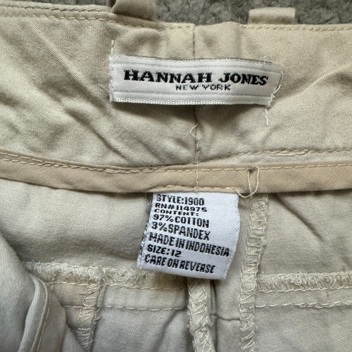 Hannah Jones New York Pants Ivory Women's Size 12 Womens Button Zipper Khakis - Picture 5 of 9