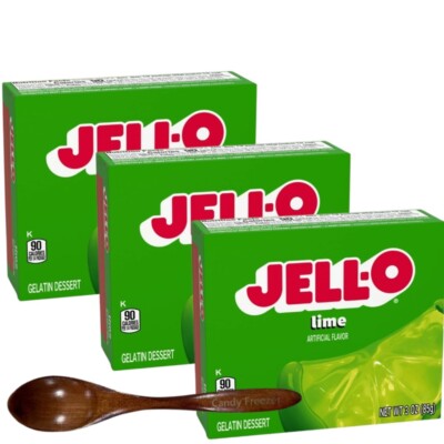 Jell-O Gelatin Dessert Mix 3oz w/ Wooden Spoon (Lime)