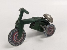 Vintage Wind Up Boy On Tricycle Tin Litho And Celluloid Made In Japan Works