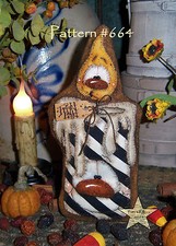 Patti's Ratties Primitive Halloween Thanksgiving 6" Candle Paper Pattern 664