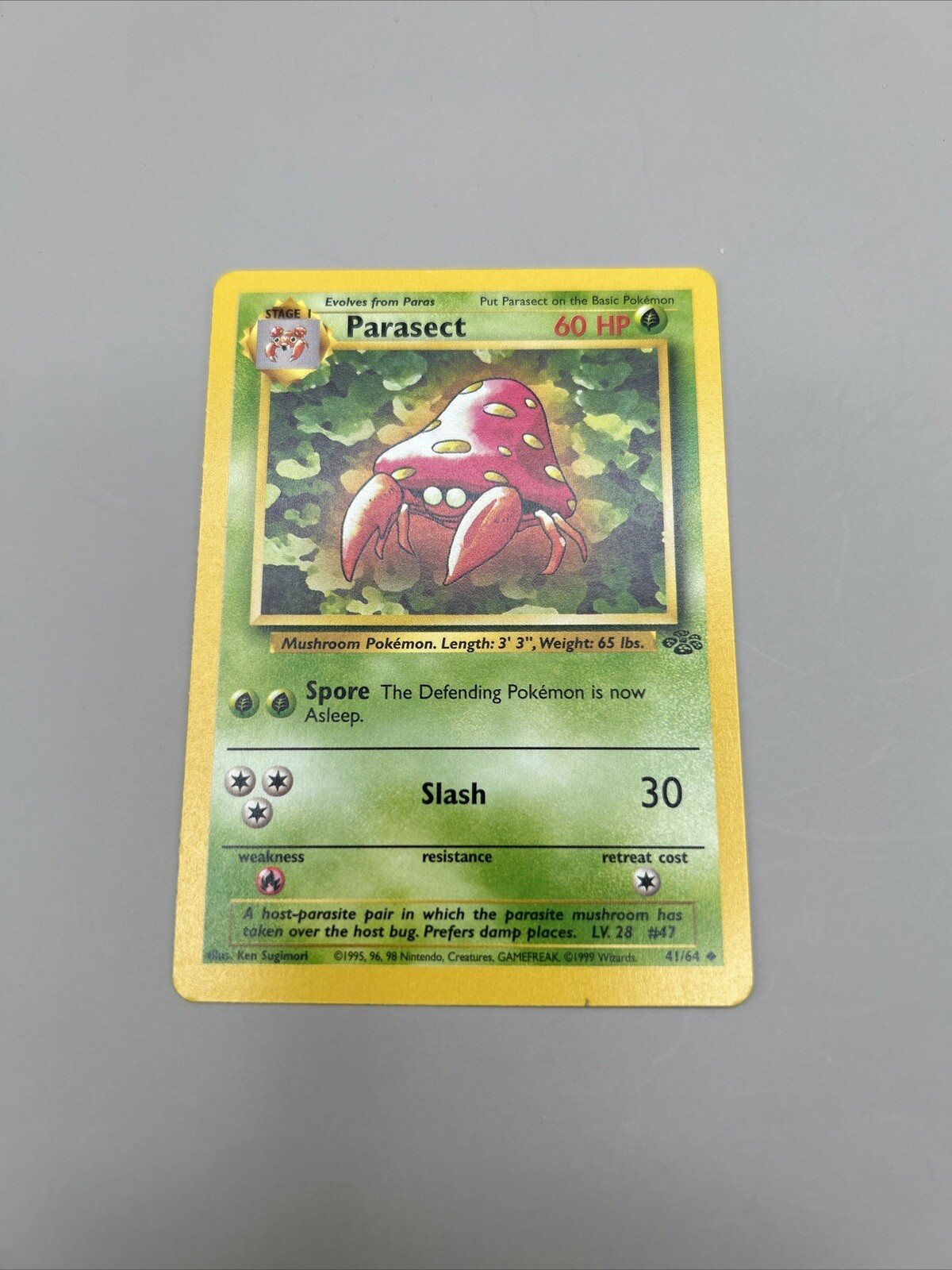 Pokemon Parasect 41/64 Near Mint Jungle Unlimited Uncommon NM