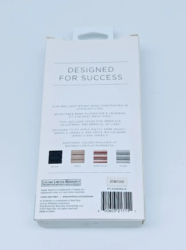 Platinum Link Band For Apple Watch 40mm Series 5 Stainless Steel Best Buy Exclus - Image 3 of 4