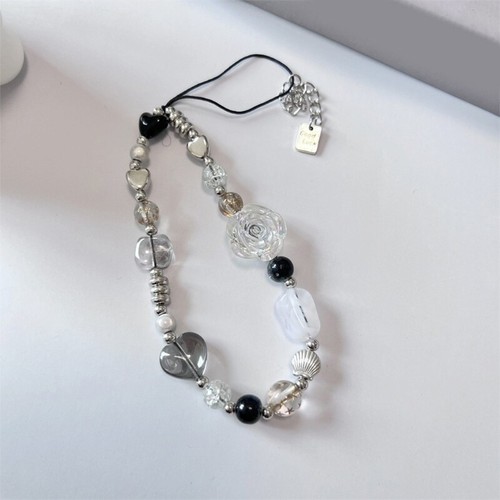 Versatile Use Rose Flower Bead Phone Chain Hand Straps Stylish Bag Ornament - Zdjęcie 4 z 8