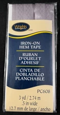 Wrights - Iron-On Hem Tape - 3 Yd - .5" Wide - PC608 - Gray - 047