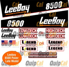 Leeboy 8500 Paver Decal Set. Decals for many other Models and Brands Available