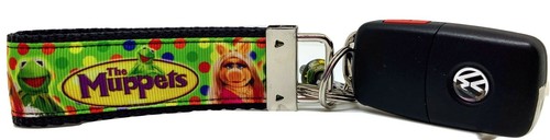Cartoon Key Fob Wristlet Keychain 1 1/4"wide Zipper pull Camera strap handmade - Picture 2 of 11