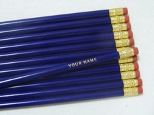 12 "Round "DARK BLUE" Personalized Pencils
