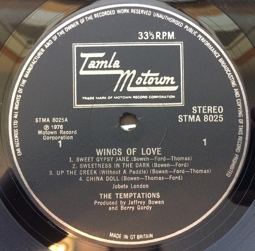 THE TEMPTATIONS Wings Of Love Vinyl Record Album LP Tamla Motown 1976 R&B Soul - Picture 2 of 6