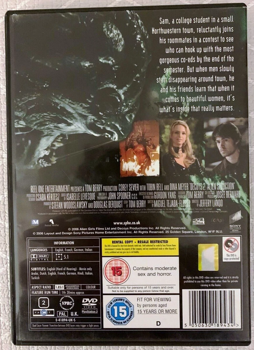 DVD Decoys 2 Sedução Alienígena Tobin Bell Dina Meyer Original