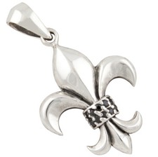Schöner Fleur de Lis Anhänger Silber 925,französische Lilie Fleur de Lys b598