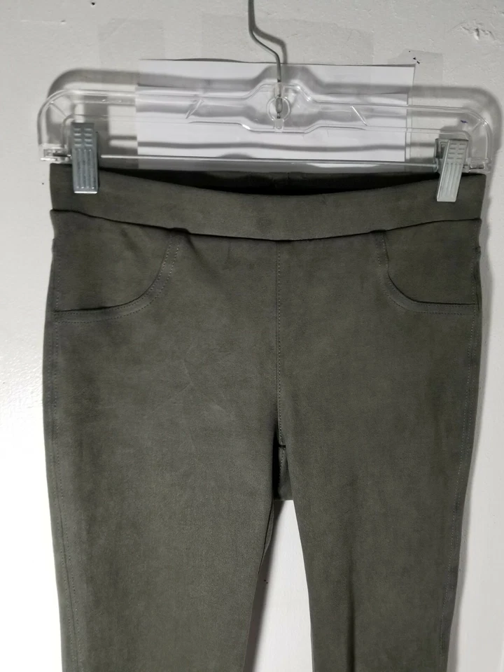 Pantalones ajustados Karen Kane imitación gamuza tiro alto CB4 gris para mujer talla XS Foto 4 de 4