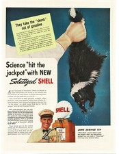 1941 Shell Gasoline skunk globe top gas pump Vintage Print Ad