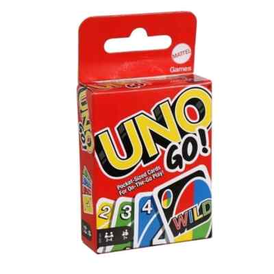 MINI UNO GO! Card Game for Kids Adults, Fun Pocket-Sized Party Travel Set DUP DT