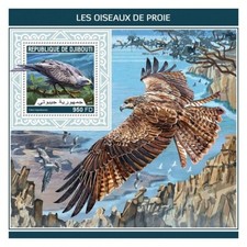 BIRDS OF PREY (Falcon/Kite) 1-Value MNH Bird Stamp Sheet #136 (2017 Djibouti)