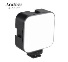 Mini LED Video Light 6500K Dimmable 5W Mount Adapter Canon Nikon Sony DSLR Cam
