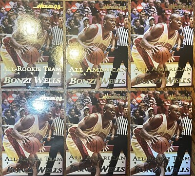 (6) 1998 Collector's Edge Impulse Bonzi Wells All-American & All-Rookie Gold