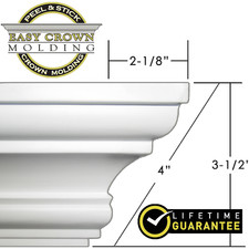 4" Peel  Stick Easy Crown Molding 60" length makes inside cut corners 3M