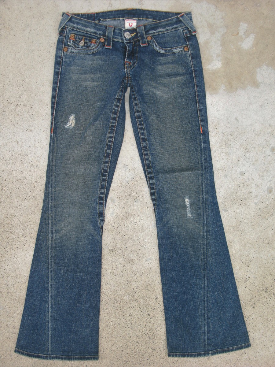 USA TRUE RELIGION joey big t レインボーステッチ True Religion Y2K Joey Big T Rainbow 30 Embroidered Pocket