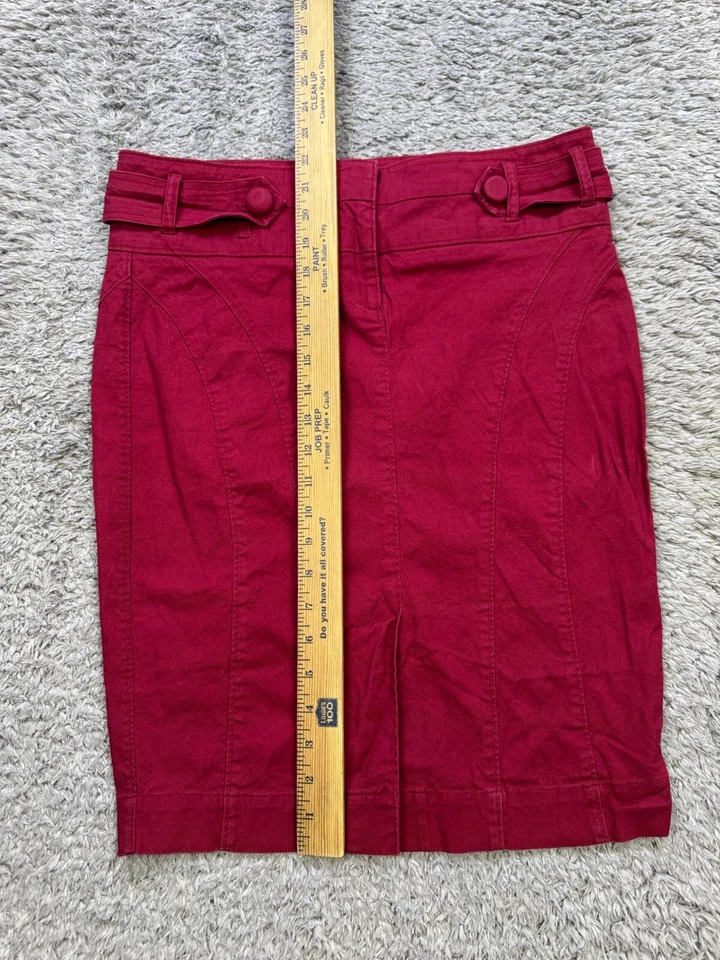 Falda Arden B Mujer 2 Rojo Sarga Hendidura Midi Tiro Alto Lápiz Foto 4 de 4