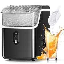 Nugget Ice Makers Countertop, 34Lbs/24H, Self-Cleaning,Sonic Ice,Stainless Steel