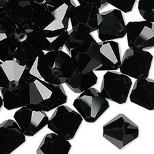 6 Swarovski Crystal Bicone Beads Jet 5328 Xilion 10MM