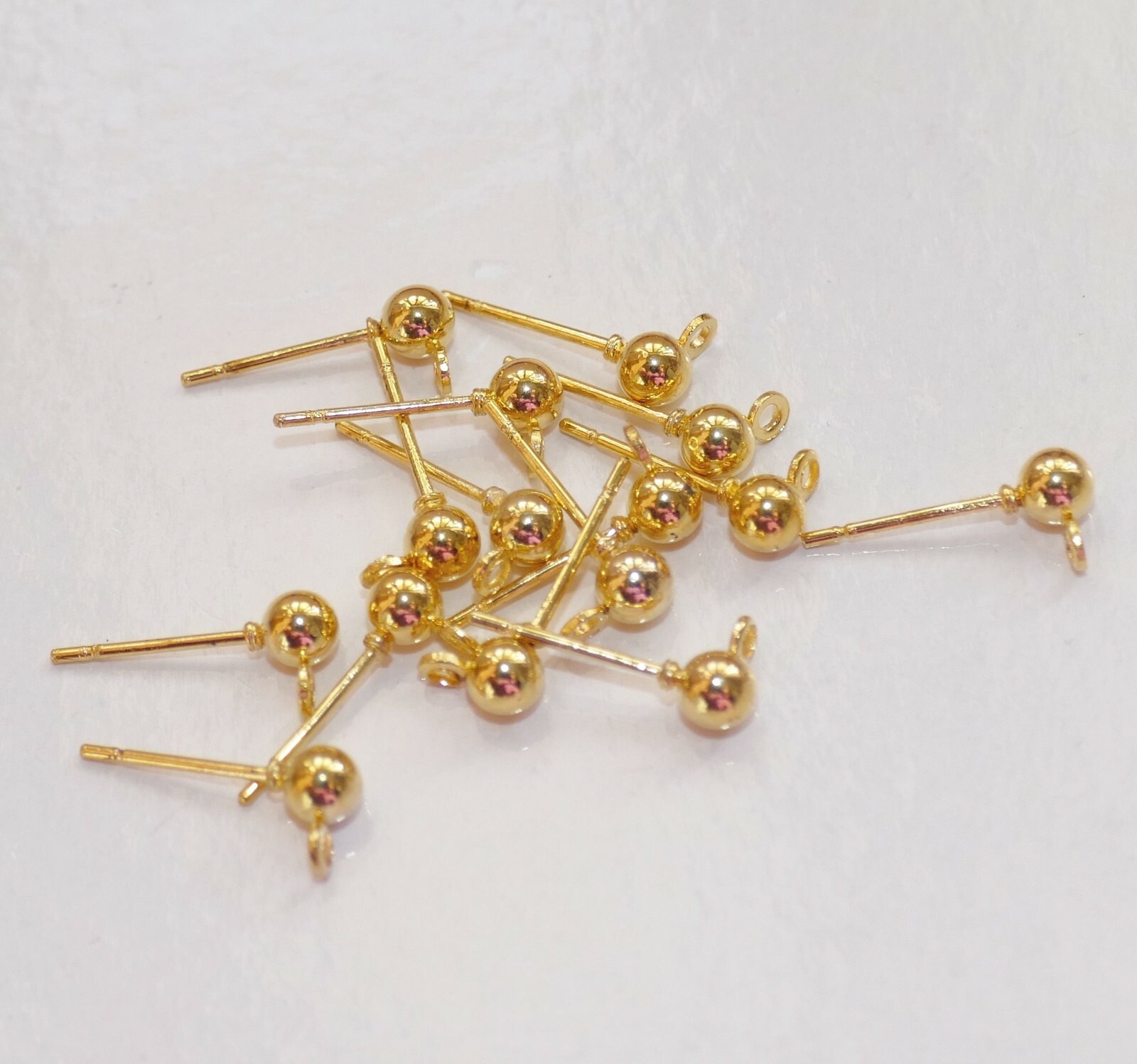 10 Pair Brass Stud Earring Findings With Loop Ear Threads Rack Plating Long  Lasting Plated Lead Free Nickel Free Real Rose Gold Plated 10x0 06cm Hole  2mm Pin 0 7mm - Arts