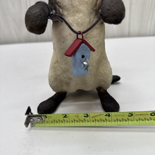 Craig C Yenke Co 10.5" Siamese Cat w/ Birdhouse Handcrafted Paper Mache Folk Art - Picture 23 of 23