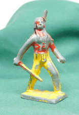 Vintage lead Figure Native American Indian brave warrior toy MCM