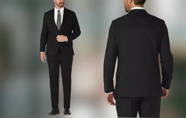 Haggar H26 Men s Black Tailored Fit Premium Stretch Fabric Suit