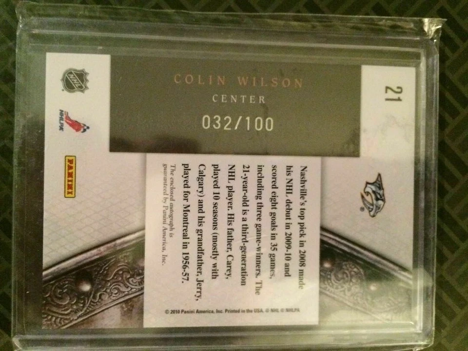 Crown Royale 2010-11 rascando la superficie firmas Colin Wilson Predators Foto 2 de 2