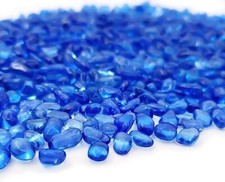 New Aquarium Glass Rocks Fish Tank Gravel Sea Glass Stones Navy Blue Pebbles