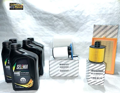 KIT TAGLIANDO FIAT 500L 1.6 MJT MULTIJET 5L 5W30 SELENIA + FILTRI ORIGINALI FIAT