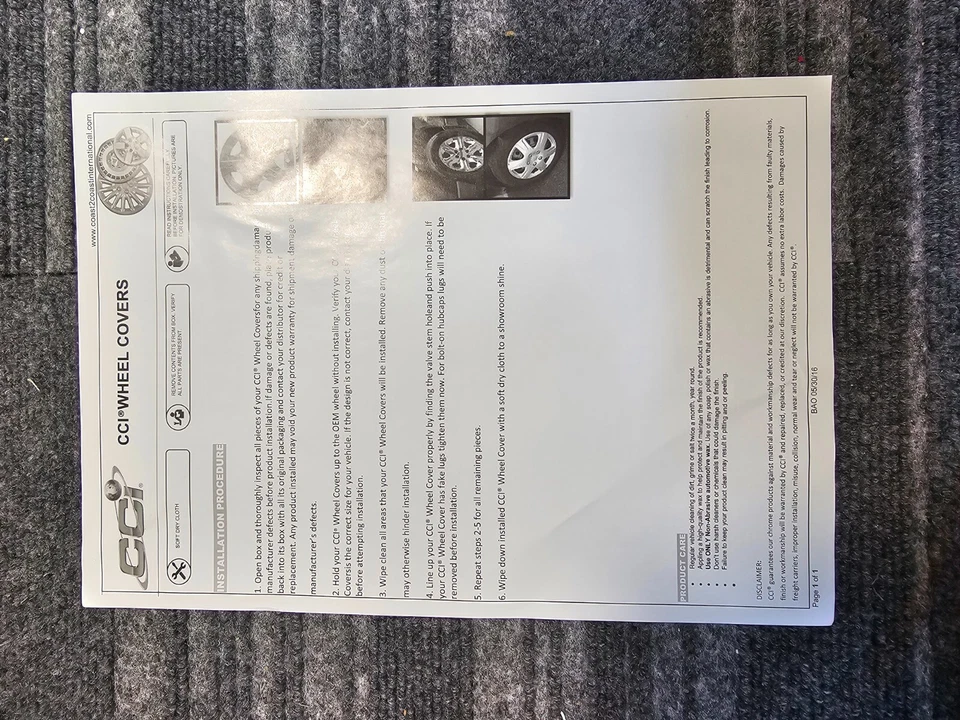 (数量 4)CCI IWC510/15S 15 英寸轮毂盖车轮盖适用于 2013-2014 年本田思域 — 第 3/4 张图片