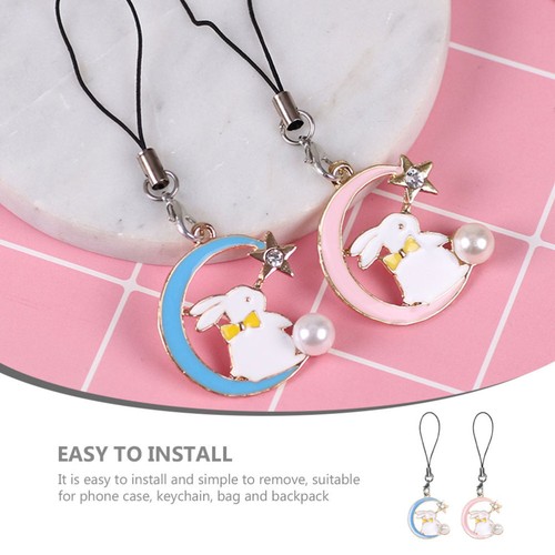 2 Pcs Alloy Pendant Keychain Lovers Men and Women Cellphone Charm Strap - 第 3/12 張圖片