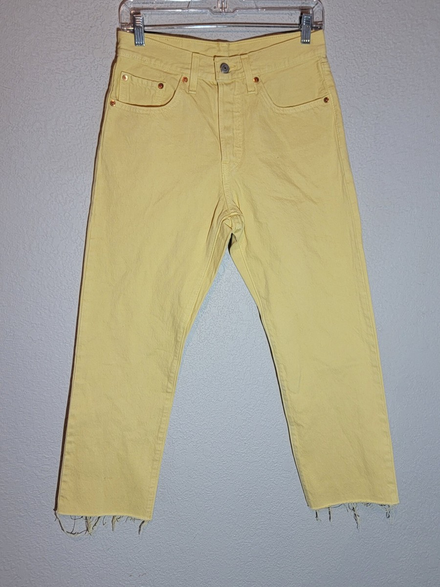 levis 501 sample jeans mens 27x26 straight buttonfly cut off hem