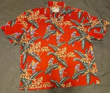 Vintage Paradise Found Hawaiian Shirt Mens XL Red Magnum PI Made In Hawaii