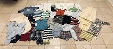 Huge Lot of 47 Baby Boy Clothes 0-6 Months. Shoes Sleep Sacks All Great Shape