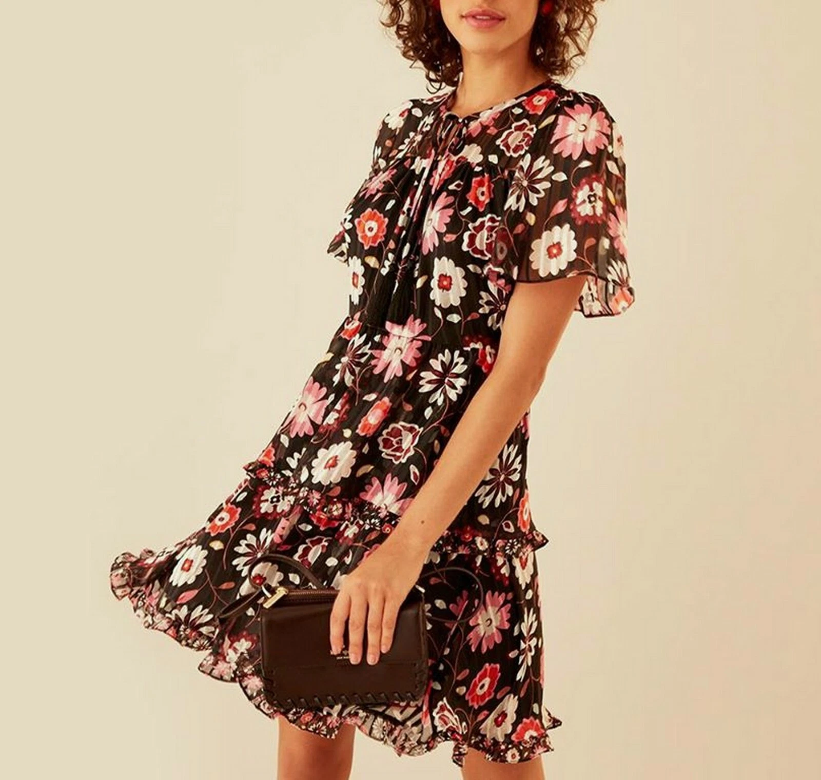 Abito in seta Kate Spade New York Flora a line nuovo con etichette prezzo al pubblico consigliato $428 taglia 10