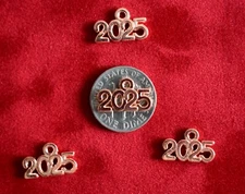 2025 Rose Gold Colored Charms 1/2" x 1/4" Lots of 4