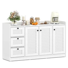 63” Buffet Cabinet with Storage, 3 Doors & 3 Drawers, Anti-Tipping Kits