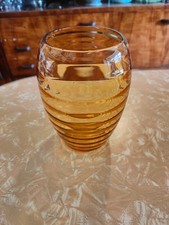 Mid-century amber glass beehive vase