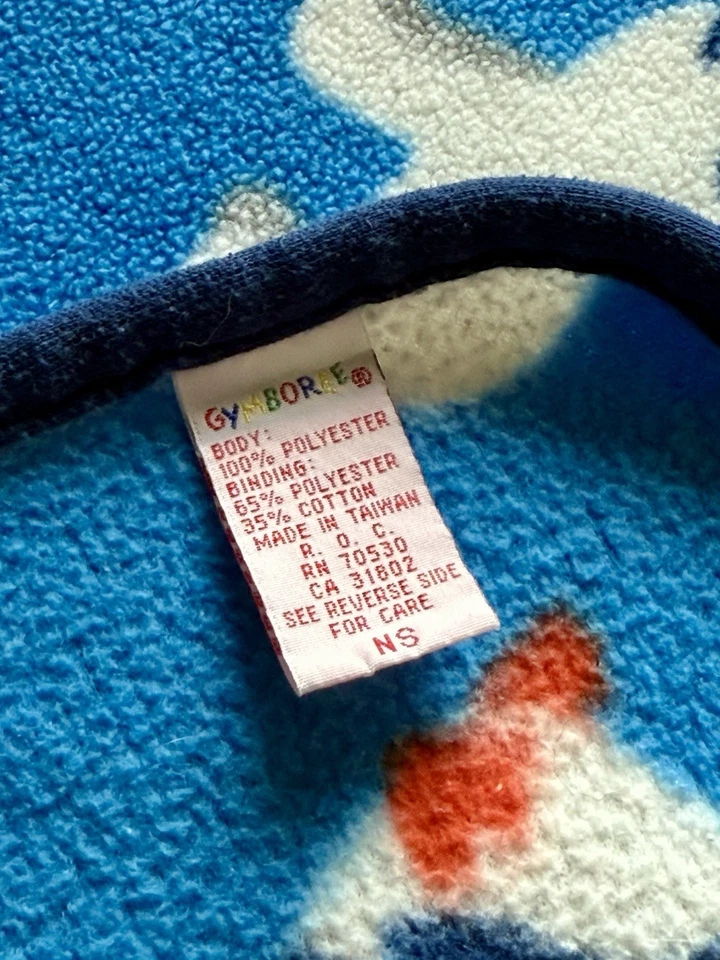 Manta de Vellón Gymboree Lanzamiento Lovey Penguins Osos Polares Etiqueta Arco Iris De Colección Años 90 Foto 3 de 4