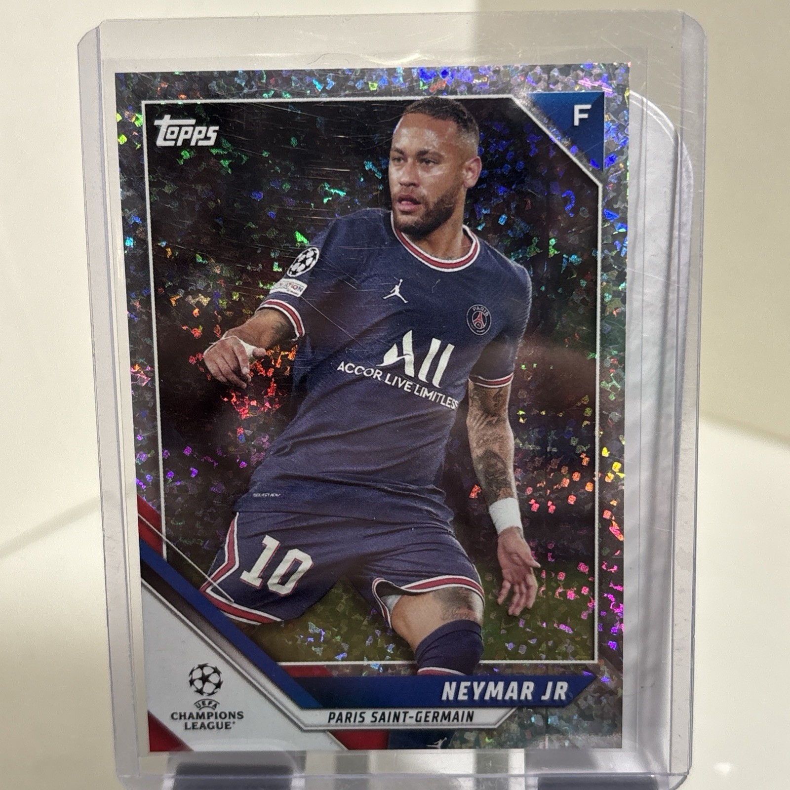 2021-22 Topps UCL Collection Neymar Jr #150 Sparkle Foil Brazil Brasil PSG Paris view 2
