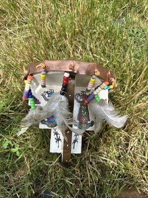 Native Inspired Wood Shelf Made With Copper & Colors Handmade  Cub Scouts ? 8 X9