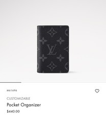 Louis Vuitton Wallet/Pocket Organizer Monogram Eclipse M6169 NEW 