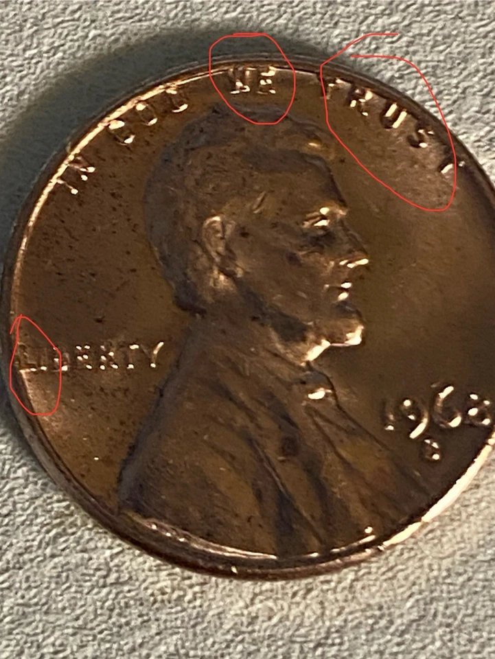 1968 S Lincoln Cent With Errors On The L, In God We Trust, Possible Other Errors - Image 3 of 4