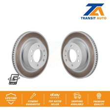 Front Coated Disc Brake Rotors Pair For Toyota Tundra Sequoia Lexus LX600