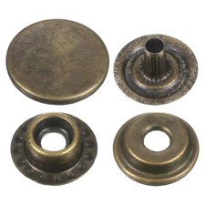 60Set Press-Stud Cap Button 15mm Metal Snap Fastener for Clothing, Bronze