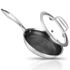 NutriChef NC3PL8 8" Stainless Steel Frying Pan - Triply Kitchenware Stir Fry Pan