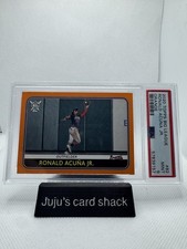 2020 Topps Big League MLB Baseball #82 Ronald Acuna Jr Orange PSA MT 9 Pop 4